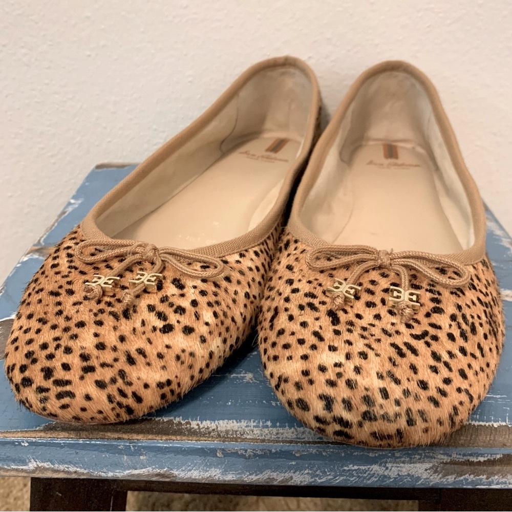 Sam Edelman Felicia Dyed Cow Fur Flats Animal Print Size 10.5